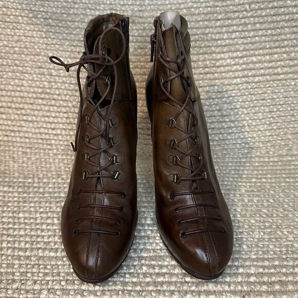 NWT Evado high heel leather lace up boots sz 39 - Picture 7 of 13